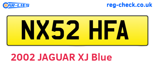 NX52HFA are the vehicle registration plates.