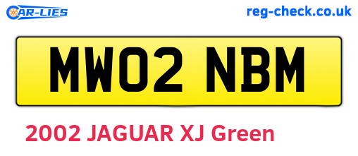 MW02NBM are the vehicle registration plates.