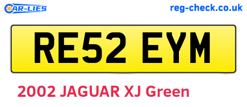 RE52EYM are the vehicle registration plates.