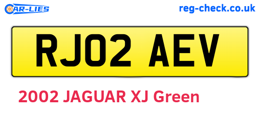 RJ02AEV are the vehicle registration plates.