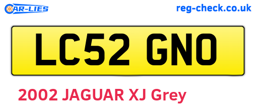 LC52GNO are the vehicle registration plates.
