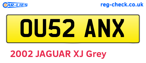 OU52ANX are the vehicle registration plates.