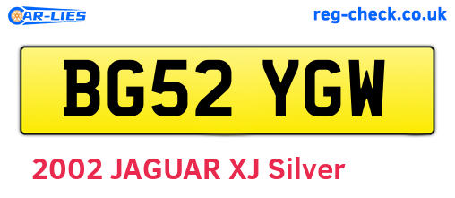 BG52YGW are the vehicle registration plates.