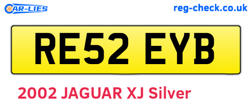 RE52EYB are the vehicle registration plates.