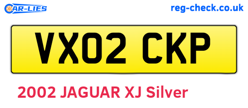 VX02CKP are the vehicle registration plates.