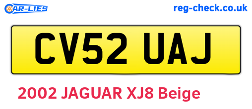 CV52UAJ are the vehicle registration plates.