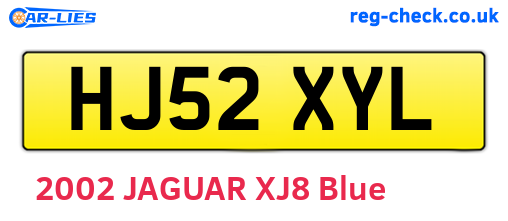 HJ52XYL are the vehicle registration plates.