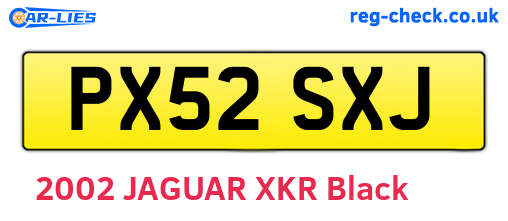 PX52SXJ are the vehicle registration plates.