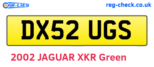 DX52UGS are the vehicle registration plates.