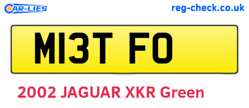 M13TFO are the vehicle registration plates.