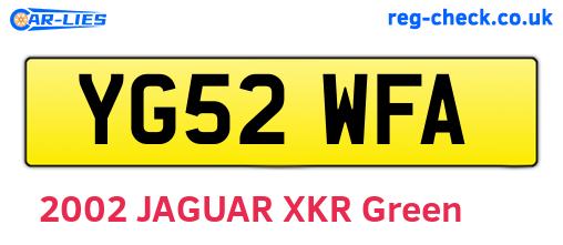 YG52WFA are the vehicle registration plates.