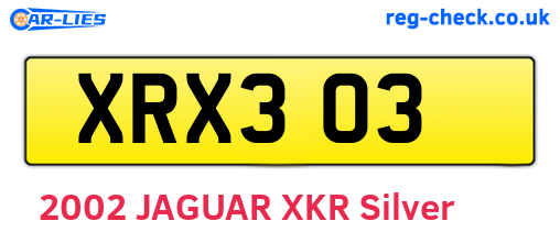 XRX303 are the vehicle registration plates.