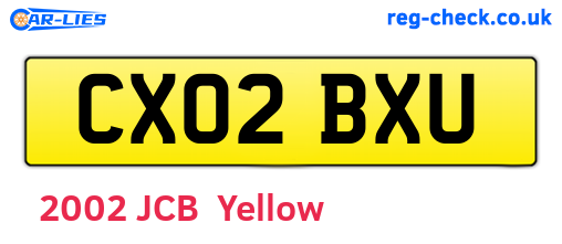 CX02BXU are the vehicle registration plates.