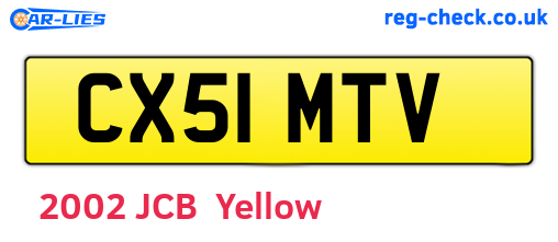 CX51MTV are the vehicle registration plates.