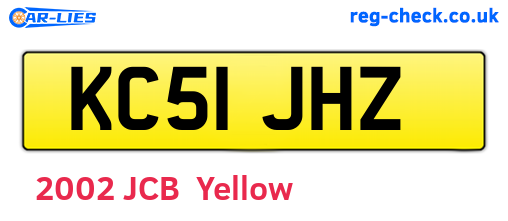 KC51JHZ are the vehicle registration plates.
