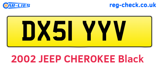 DX51YYV are the vehicle registration plates.