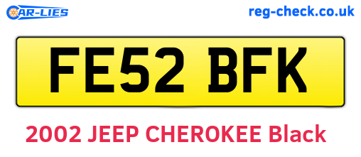 FE52BFK are the vehicle registration plates.