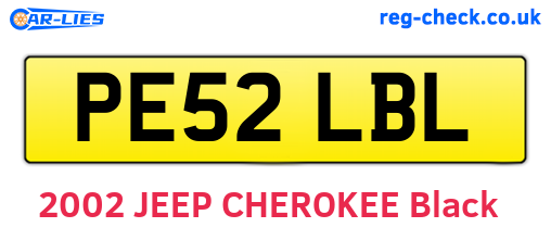 PE52LBL are the vehicle registration plates.