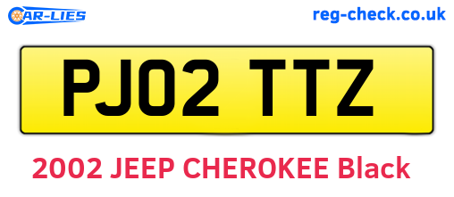 PJ02TTZ are the vehicle registration plates.