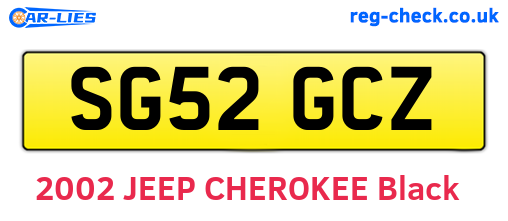 SG52GCZ are the vehicle registration plates.