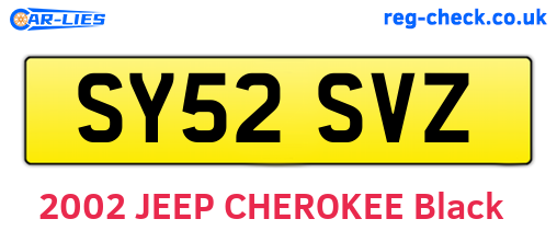 SY52SVZ are the vehicle registration plates.