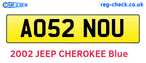 AO52NOU are the vehicle registration plates.