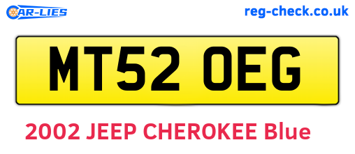 MT52OEG are the vehicle registration plates.