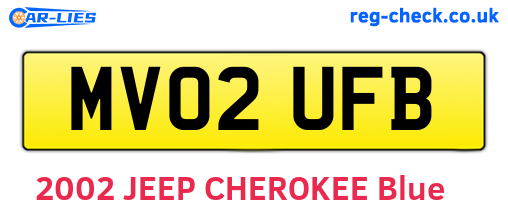 MV02UFB are the vehicle registration plates.