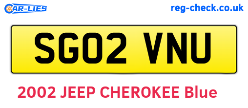 SG02VNU are the vehicle registration plates.