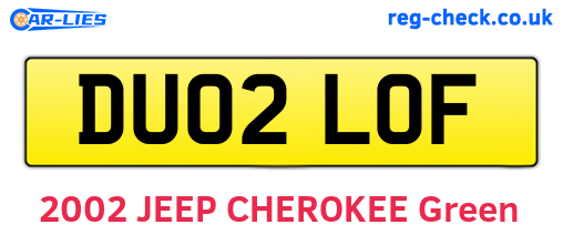 DU02LOF are the vehicle registration plates.