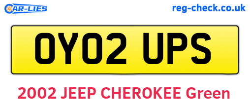 OY02UPS are the vehicle registration plates.