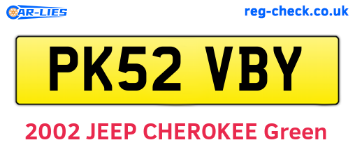 PK52VBY are the vehicle registration plates.