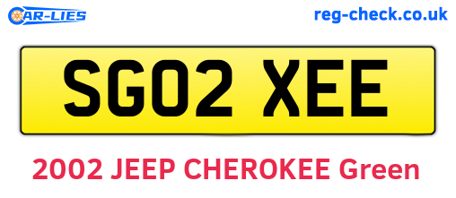 SG02XEE are the vehicle registration plates.