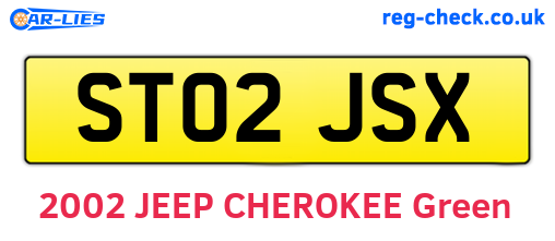 ST02JSX are the vehicle registration plates.