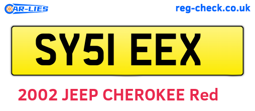 SY51EEX are the vehicle registration plates.