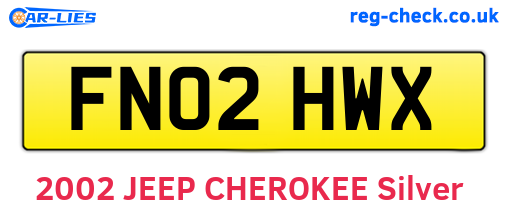FN02HWX are the vehicle registration plates.
