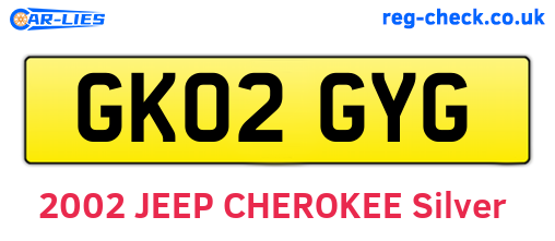 GK02GYG are the vehicle registration plates.