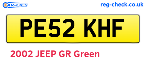 PE52KHF are the vehicle registration plates.