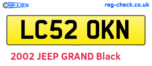 LC52OKN are the vehicle registration plates.