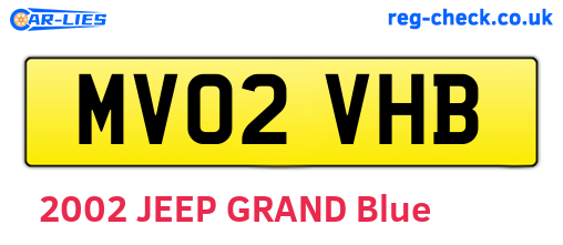 MV02VHB are the vehicle registration plates.