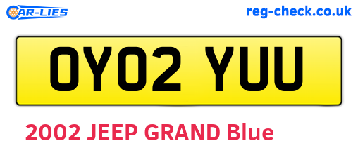 OY02YUU are the vehicle registration plates.
