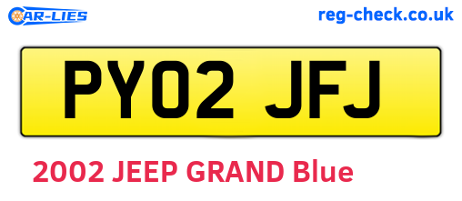 PY02JFJ are the vehicle registration plates.