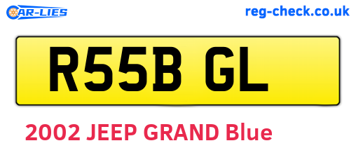 R55BGL are the vehicle registration plates.