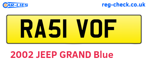 RA51VOF are the vehicle registration plates.
