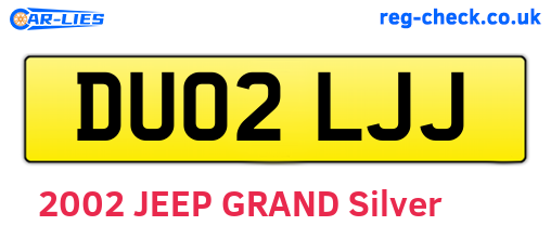 DU02LJJ are the vehicle registration plates.