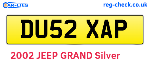 DU52XAP are the vehicle registration plates.