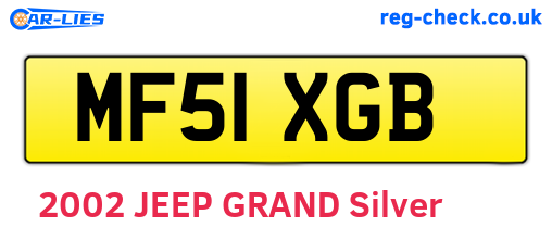 MF51XGB are the vehicle registration plates.