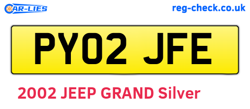 PY02JFE are the vehicle registration plates.