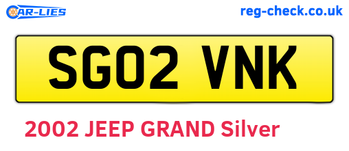 SG02VNK are the vehicle registration plates.