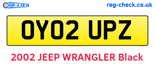 OY02UPZ are the vehicle registration plates.